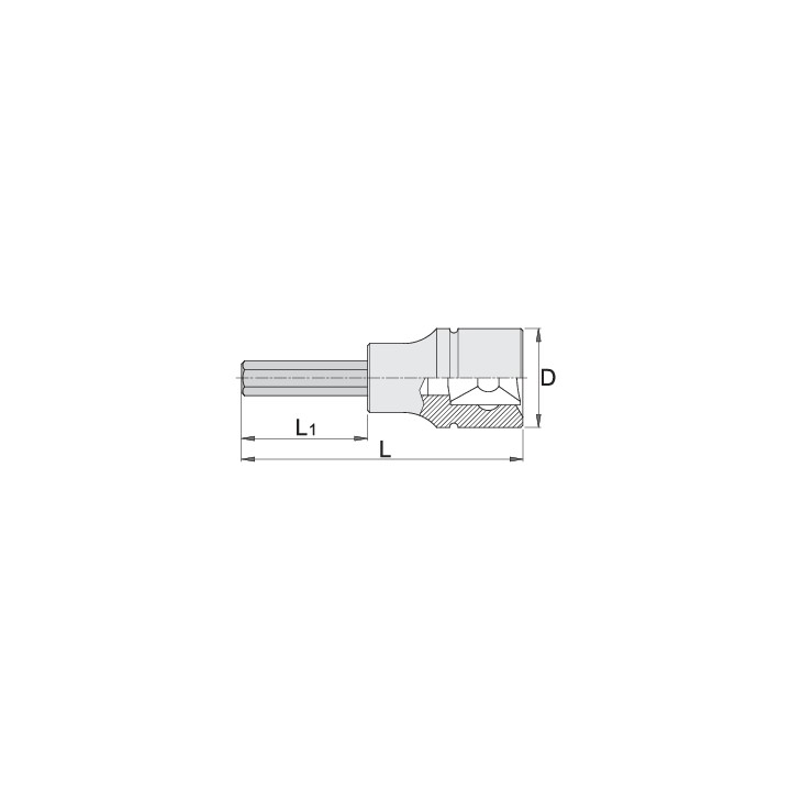 Vaso 1/2" largo HX - 192/2HXL