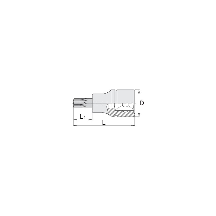 Vaso 1/4" con punta Torx - 187/2TX