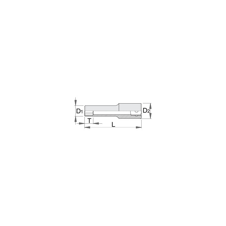 Vaso 1/4" largo - 188/2L6p