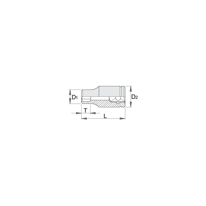 Vaso 1/4", 6 caras - 188/2 6p