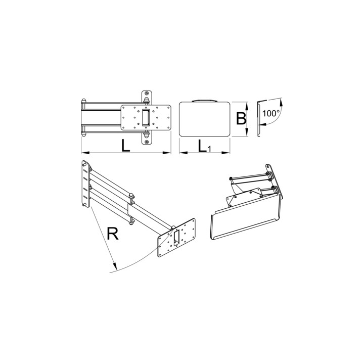 Soporte para ordenador portátil con brazo plegable para 1693EL