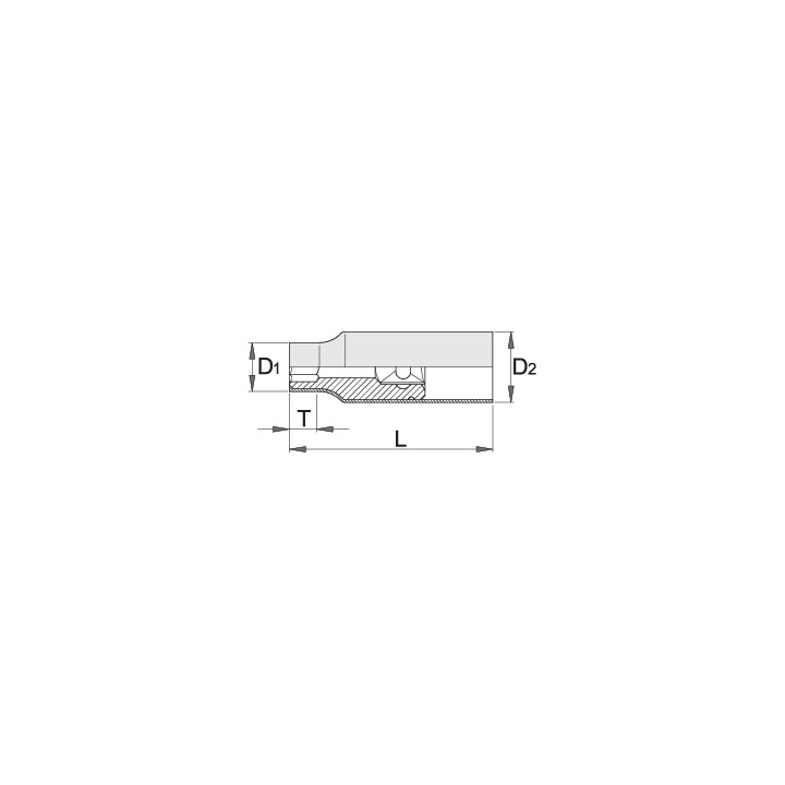 Vaso 1/2" aislado, 6 caras - 190/2VDEDP