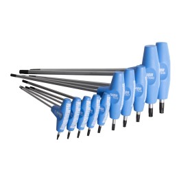 Juego de destornilladores perfil Torx con mango en T, en caja de