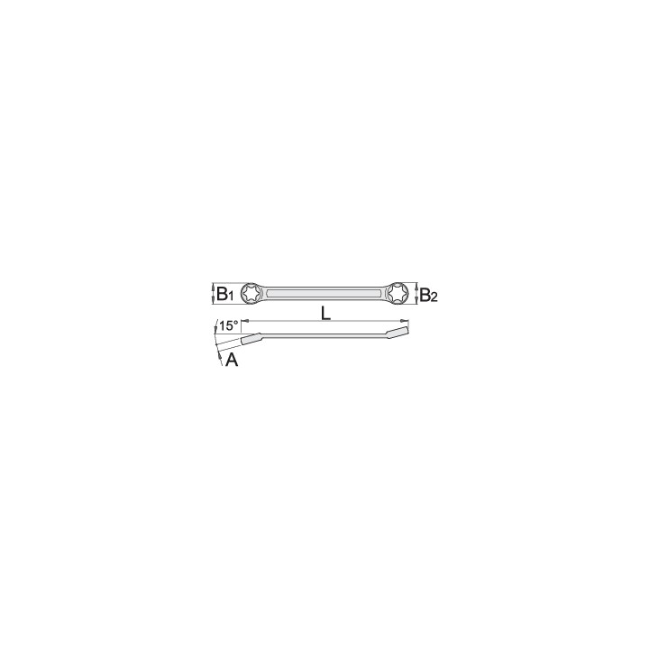 Llave estrella inclinada boca Torx - 182/2BTX
