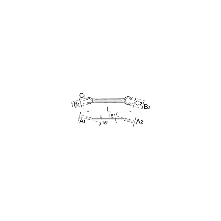 Llave estrella plana abierta - 183/2