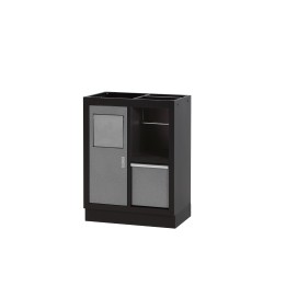 Armario Base Con Portón Y Dispositivos Para Cubo De Basura Y Rollo