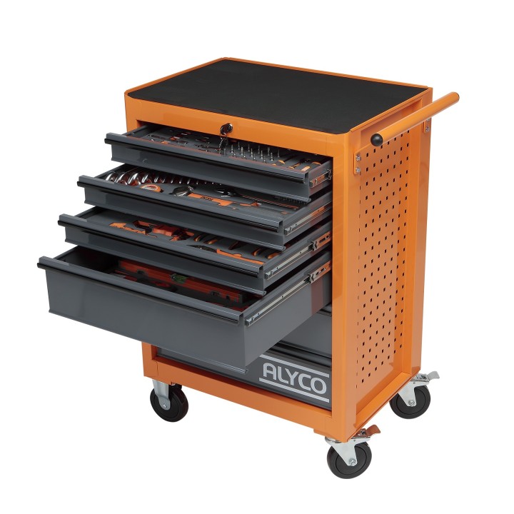 Carro de 6 Cajones con 164 Herramientas Alyco Orange