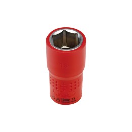 Llave de vaso aislada con boca hexagonal, para aprietes con carracas d