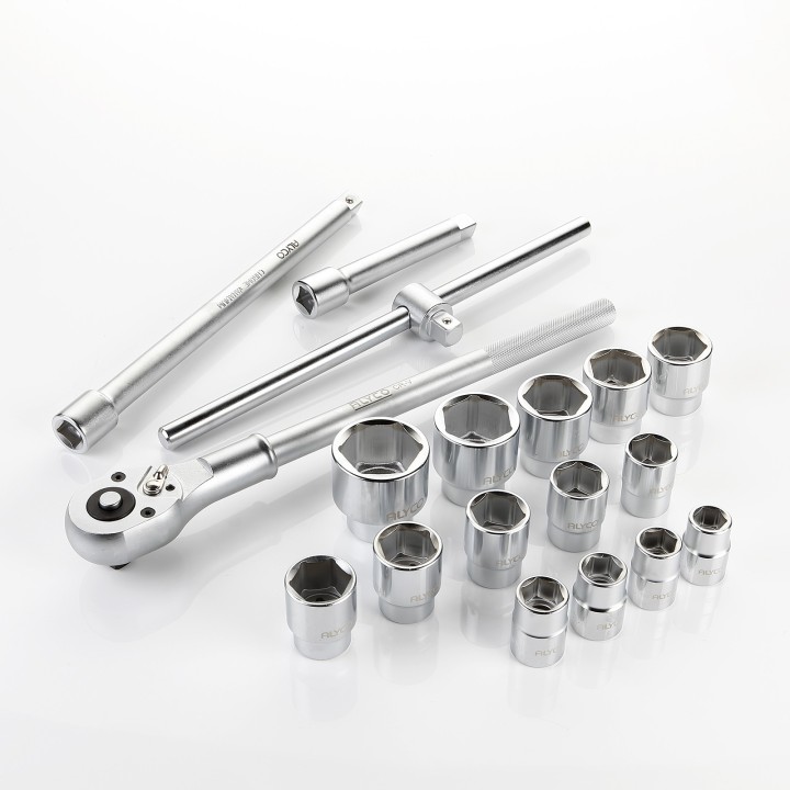 Juego De Vasos Y Accesorios 18 Pzas De 3/4" Caja Metálica ALYCO