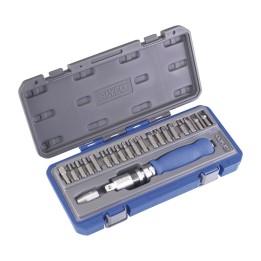 Juego De Destornillador De Impacto De 1/2”, Dos adaptadores Y 18 Punta
