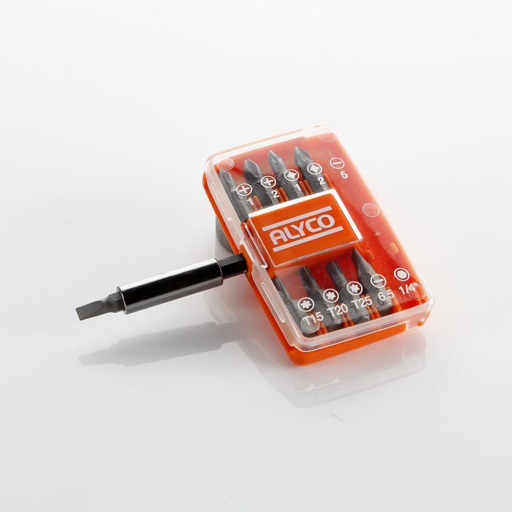 Juego De 9 Puntas De Atornillar De 1/4" Y Adaptador Magnético En