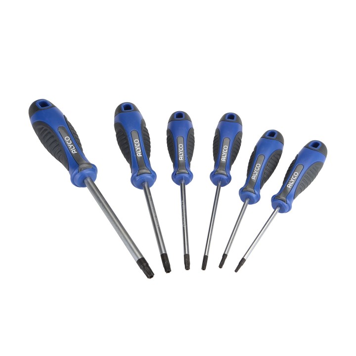 Juego De 6 Destornilladores Con Boca Torx Inviolable Con Mango