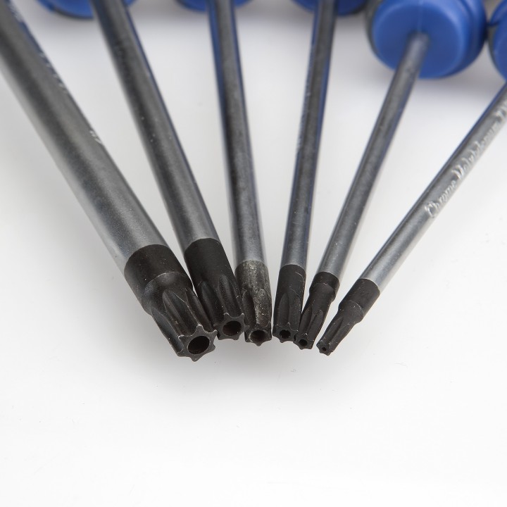 Juego De 6 Destornilladores Con Boca Torx Inviolable Con Mango
