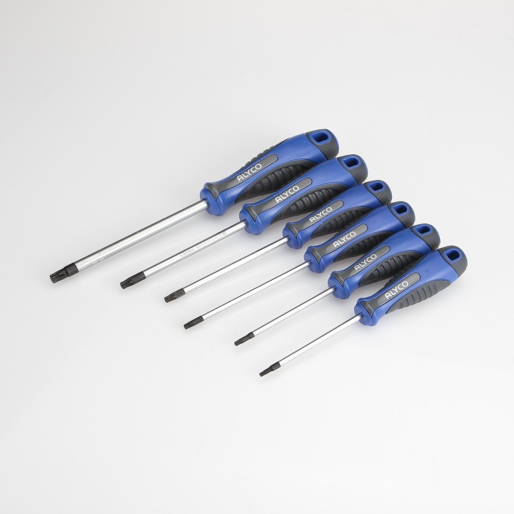Juego De 6 Destornilladores Con Boca Torx Inviolable Con Mango