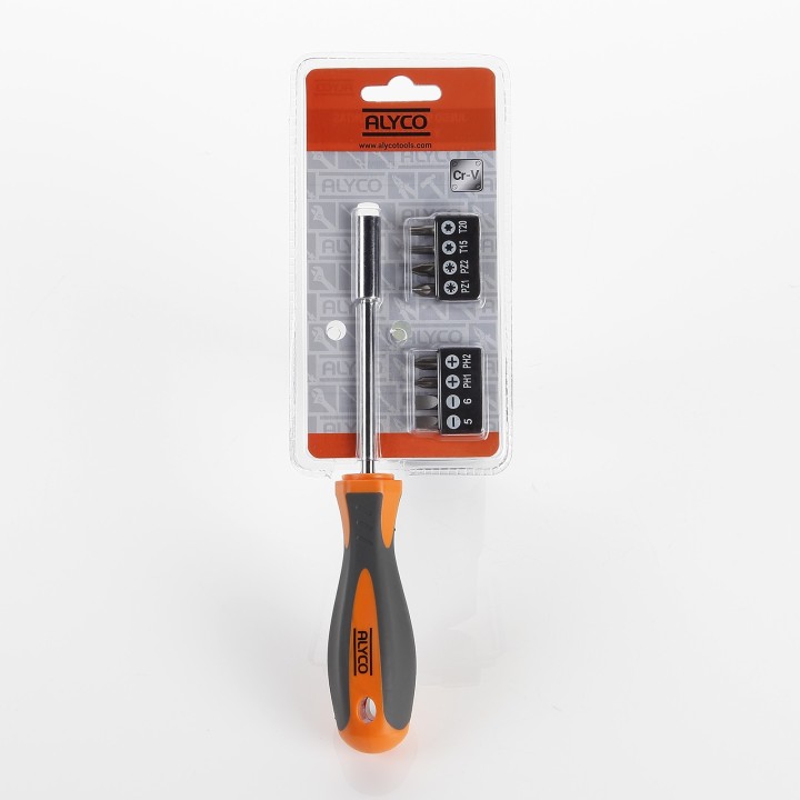Juego 9 Piezas De Puntas Y Adaptador Magnético ALYCO ORANGE