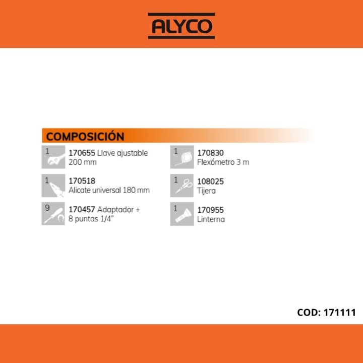 Bolsa De Nylon Con 15 Htas. ALYCO ORANGE