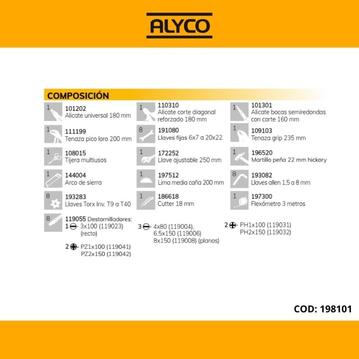 Maleta Trolley de Aluminio Reforzada con Herramientas ALYCO