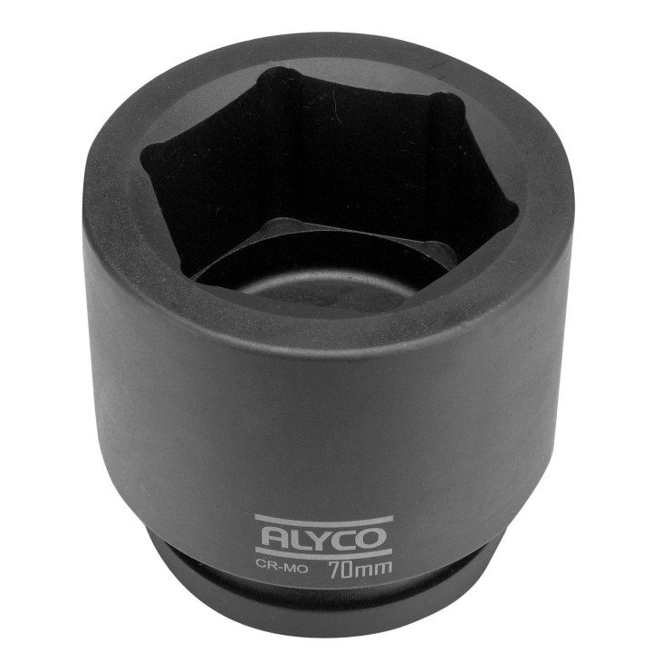 Llave de vaso de impacto con boca hexagonal y cuadradillo 1 - 1/2" Aly