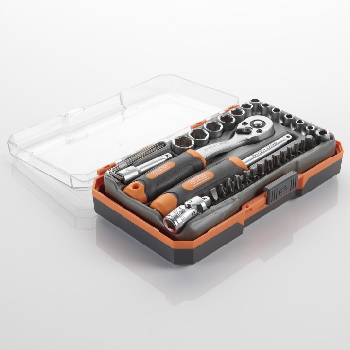 Juego Llaves De Vasos Y Accesorios 1/4" 35 Pzas ALYCO ORANGE