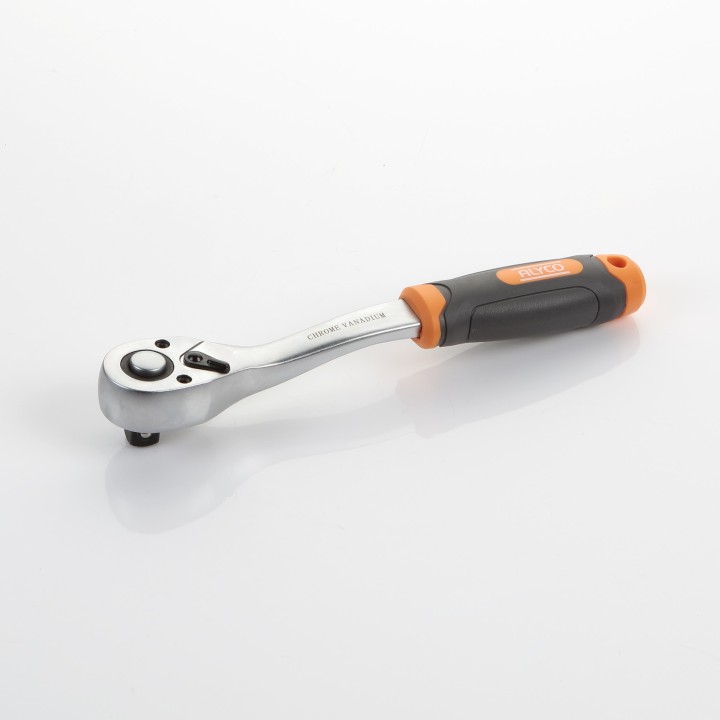 Llave De Carraca Acodada De Cuadradillo 1/2" 72 Dientes ALYCO ORANGE