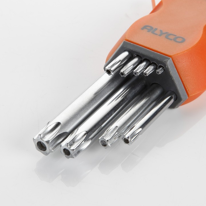 Juego De Llaves Acodadas Torx Inviolable, Soporte De Plástico ALYCO