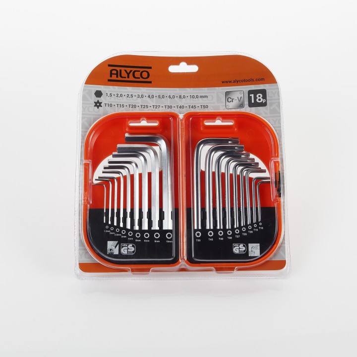 Juego De Llaves Allen Y Torx Inviolable, Estuche De Plástico ALYCO