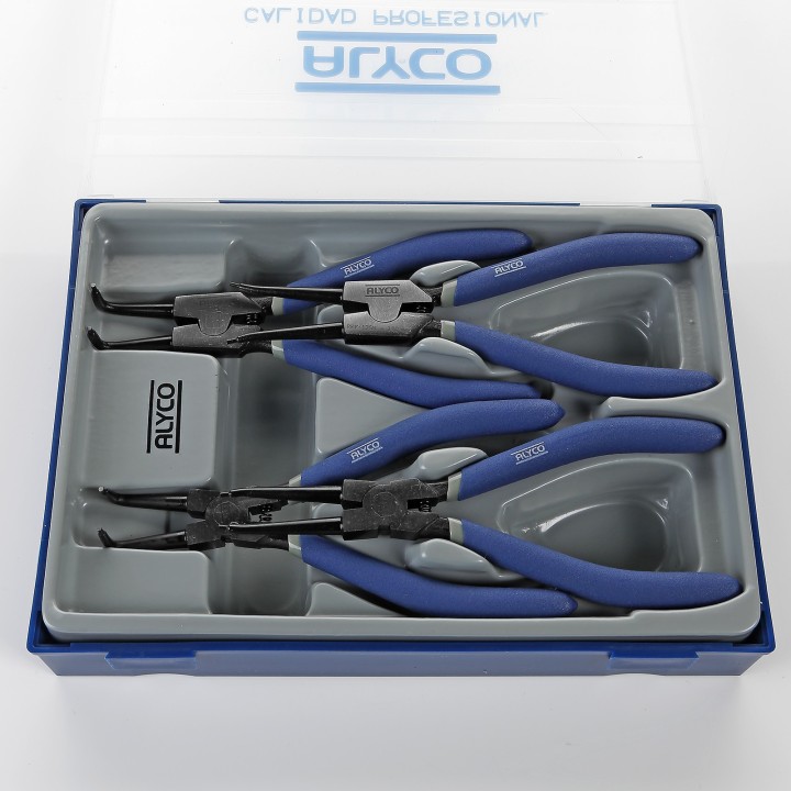 Juego De 4 Alicates Para Arandelas 180 Mm En Caja De Plástico ALYCO
