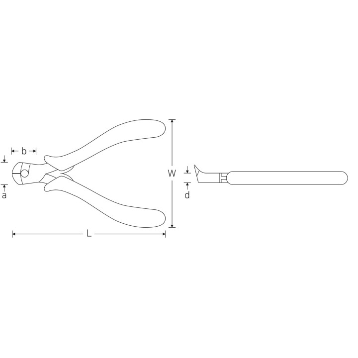 Alicate de corte diagonal para electrónica