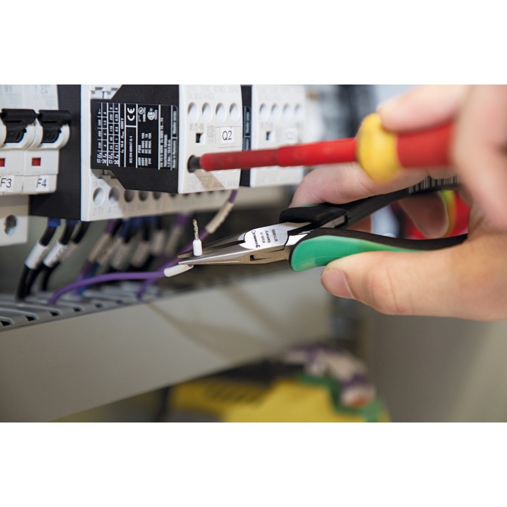 Alicate de punta semiredonda para electrónica