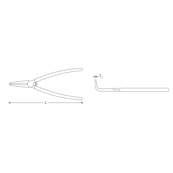 Alicates para anillos seeger exteriores