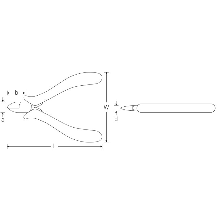 Mini alicate de corte diagonal para electrónica