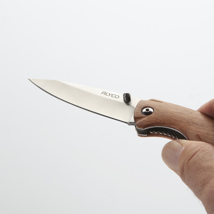 Navaja Con Filo De 82mm Y Mango De Madera ALYCO