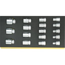Bocas de llave de vaso 1/2" en bandeja TCS