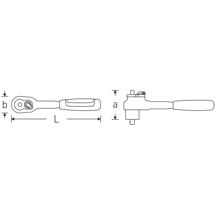 Carraca de dentado fino VDE QuickRelease