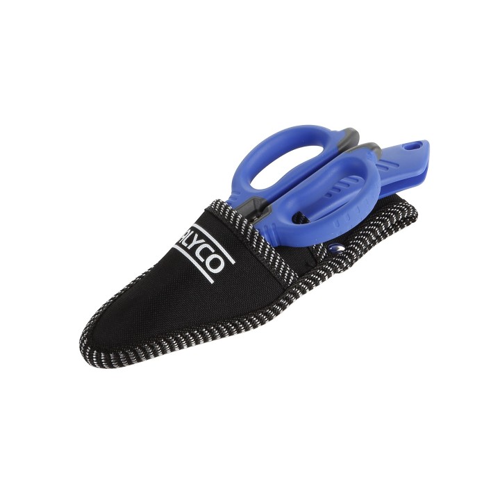Kit de electricista con tijera y cuchillo pelacables en bolsa de